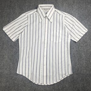 Vintage 70s Alexanders Button Up Mens 15.5 Button Up Sheer Disco Club Dagger